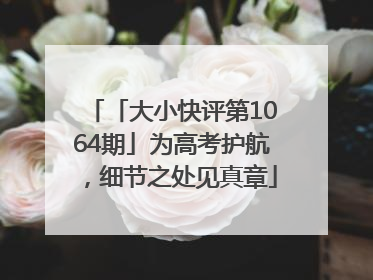 「大小快评第1064期」为高考护航，细节之处见真章