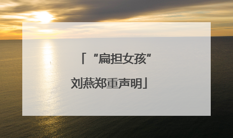 “扁担女孩”刘燕郑重声明