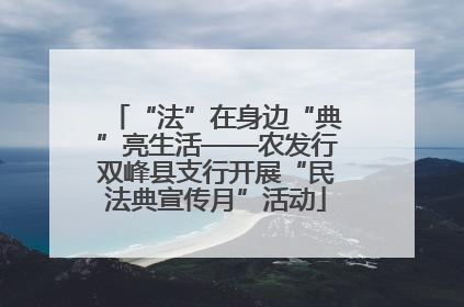 “法”在身边“典”亮生活——农发行双峰县支行开展“民法典宣传月”活动