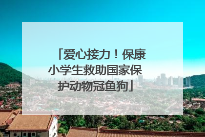爱心接力！保康小学生救助国家保护动物冠鱼狗