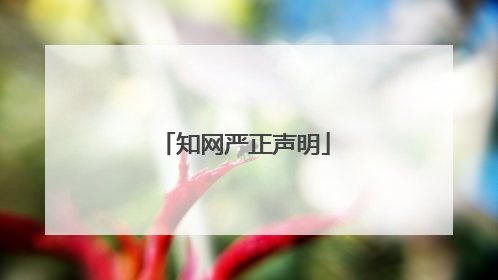 知网严正声明