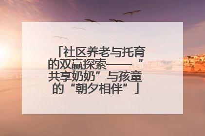 社区养老与托育的双赢探索——“共享奶奶”与孩童的“朝夕相伴”