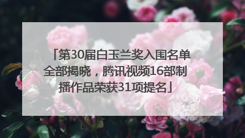 第30届白玉兰奖入围名单全部揭晓，腾讯视频16部制播作品荣获31项提名