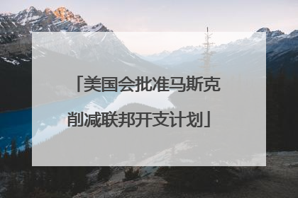 美国会批准马斯克削减联邦开支计划