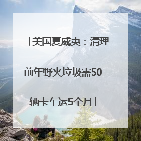 美国夏威夷：清理前年野火垃圾需50辆卡车运5个月