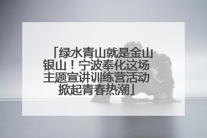 绿水青山就是金山银山！宁波奉化这场主题宣讲训练营活动掀起青春热潮