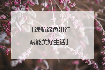续航绿色出行 赋能美好生活