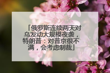 俄罗斯连续两天对乌发动大规模夜袭，特朗普：对普京很不满，会考虑制裁