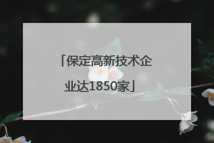 保定高新技术企业达1850家