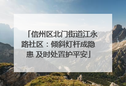 信州区北门街道江永路社区：倾斜灯杆成隐患 及时处置护平安