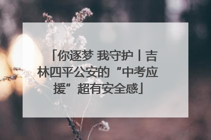 你逐梦 我守护丨吉林四平公安的“中考应援”超有安全感