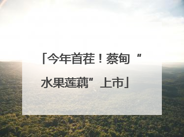 今年首茬！蔡甸“水果莲藕”上市