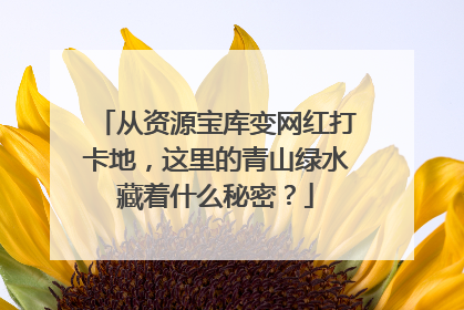 从资源宝库变网红打卡地，这里的青山绿水藏着什么秘密？