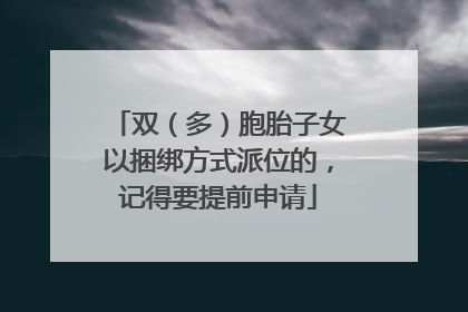 双（多）胞胎子女以捆绑方式派位的，记得要提前申请