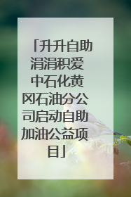 升升自助 涓涓积爱 中石化黄冈石油分公司启动自助加油公益项目