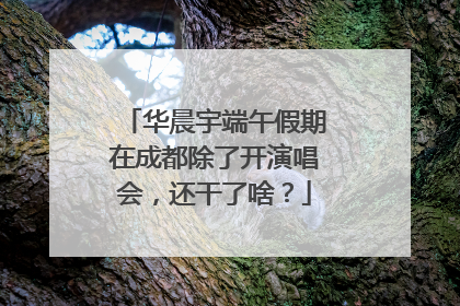 华晨宇端午假期在成都除了开演唱会，还干了啥？