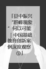 县中振兴“群峰现象”何以可能｜中国基础教育创新案例深度观察⑤