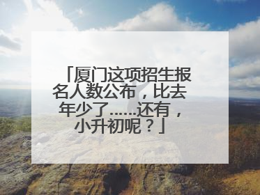 厦门这项招生报名人数公布，比去年少了……还有，小升初呢？