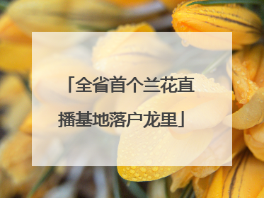 全省首个兰花直播基地落户龙里