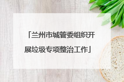 兰州市城管委组织开展垃圾专项整治工作