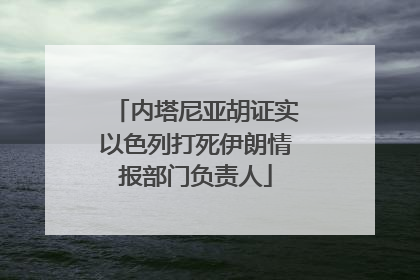 内塔尼亚胡证实以色列打死伊朗情报部门负责人