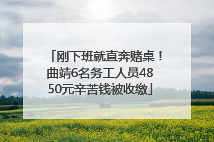 刚下班就直奔赌桌！曲靖6名务工人员4850元辛苦钱被收缴