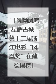 呦呦凤鸣星耀古城 第十二届浙江电影“凤凰奖”在建德揭榜