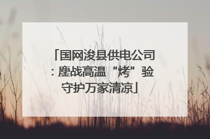 国网浚县供电公司：鏖战高温“烤”验 守护万家清凉