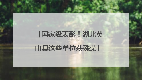 国家级表彰！湖北英山县这些单位获殊荣