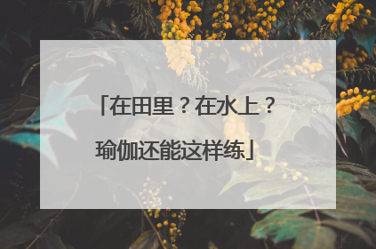 在田里？在水上？瑜伽还能这样练