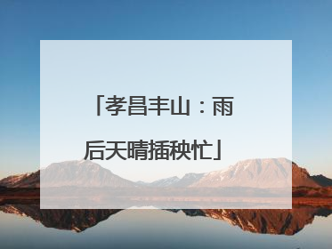 孝昌丰山：雨后天晴插秧忙