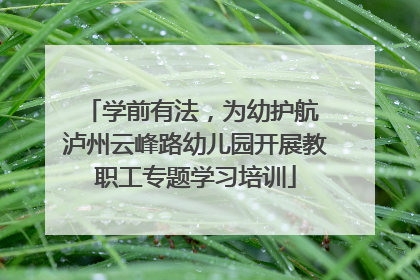 学前有法，为幼护航 泸州云峰路幼儿园开展教职工专题学习培训