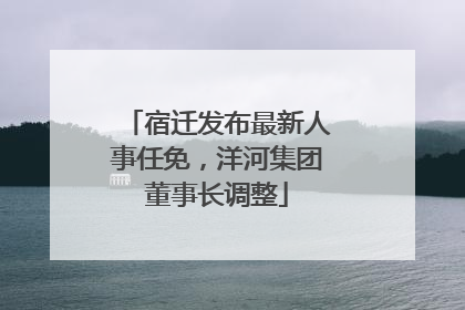 宿迁发布最新人事任免，洋河集团董事长调整