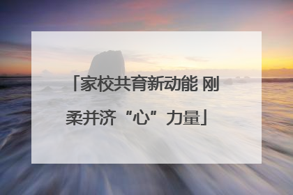 家校共育新动能 刚柔并济“心”力量