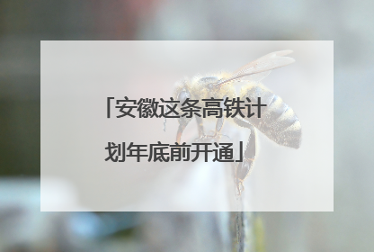 安徽这条高铁计划年底前开通