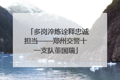 多岗淬炼诠释忠诚担当——郑州交警十一支队董国瑞