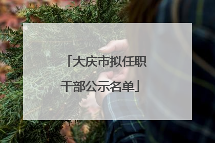 大庆市拟任职干部公示名单