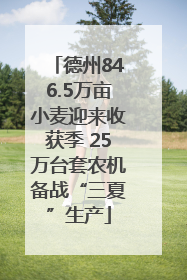 德州846.5万亩小麦迎来收获季 25万台套农机备战“三夏”生产