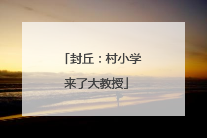封丘：村小学来了大教授