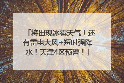 将出现冰雹天气！还有雷电大风+短时强降水！天津4区预警！