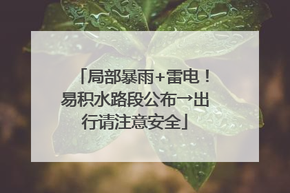 局部暴雨+雷电！易积水路段公布→出行请注意安全