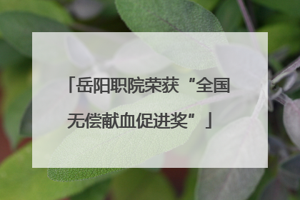 岳阳职院荣获“全国无偿献血促进奖”