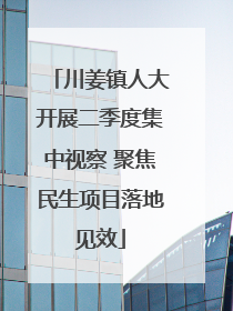 川姜镇人大开展二季度集中视察 聚焦民生项目落地见效