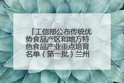 工信部公布传统优势食品产区和地方特色食品产业重点培育名单（第一批）兰州牛肉拉面位列其中