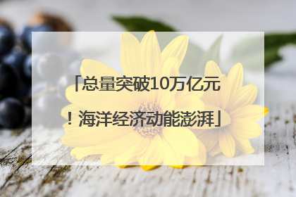 总量突破10万亿元！海洋经济动能澎湃
