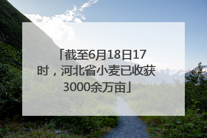 截至6月18日17时，河北省小麦已收获3000余万亩