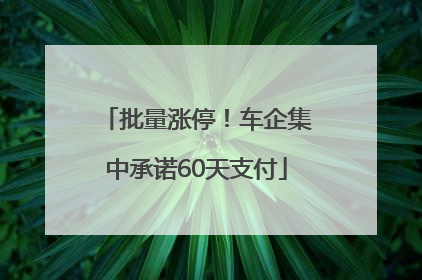 批量涨停！车企集中承诺60天支付