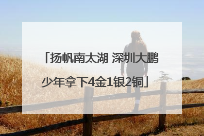 扬帆南太湖 深圳大鹏少年拿下4金1银2铜