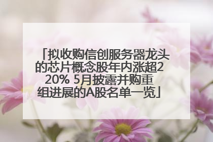 拟收购信创服务器龙头的芯片概念股年内涨超220% 5月披露并购重组进展的A股名单一览