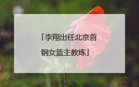 李翔出任北京首钢女篮主教练